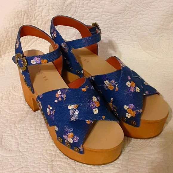 Coach Shoes - Coach Wooden platform sandals